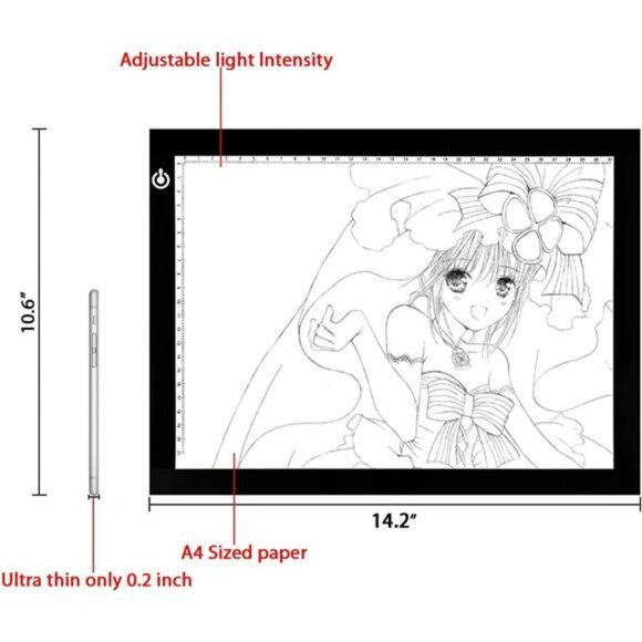 A4 LED Light Tracing Pad USB Powered Drawing Sketching Tattoo Stencil Board - Picture 5 of 7